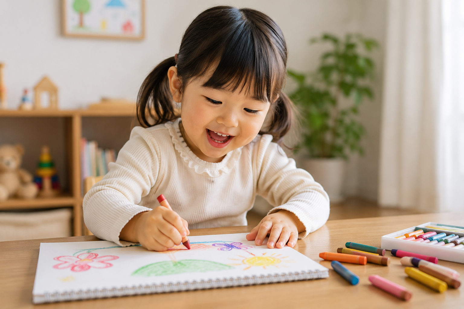 室内で遊ぶ子どもの様子を見守るイメージ